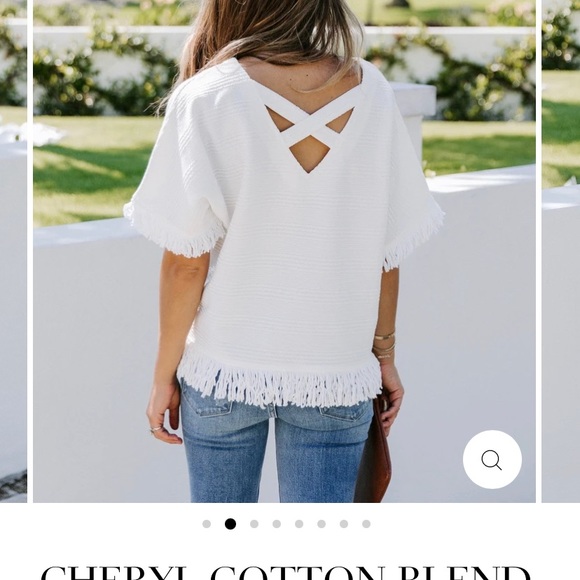 COPY - VICI CHERYL COTTON BLEND FRINGE TOP - Picture 2 of 6
